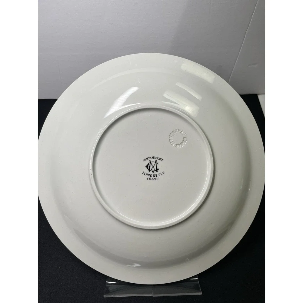 Antique 1880s French Terre de Fer Porcelain No 11 Signed & Marked Plate See Desc